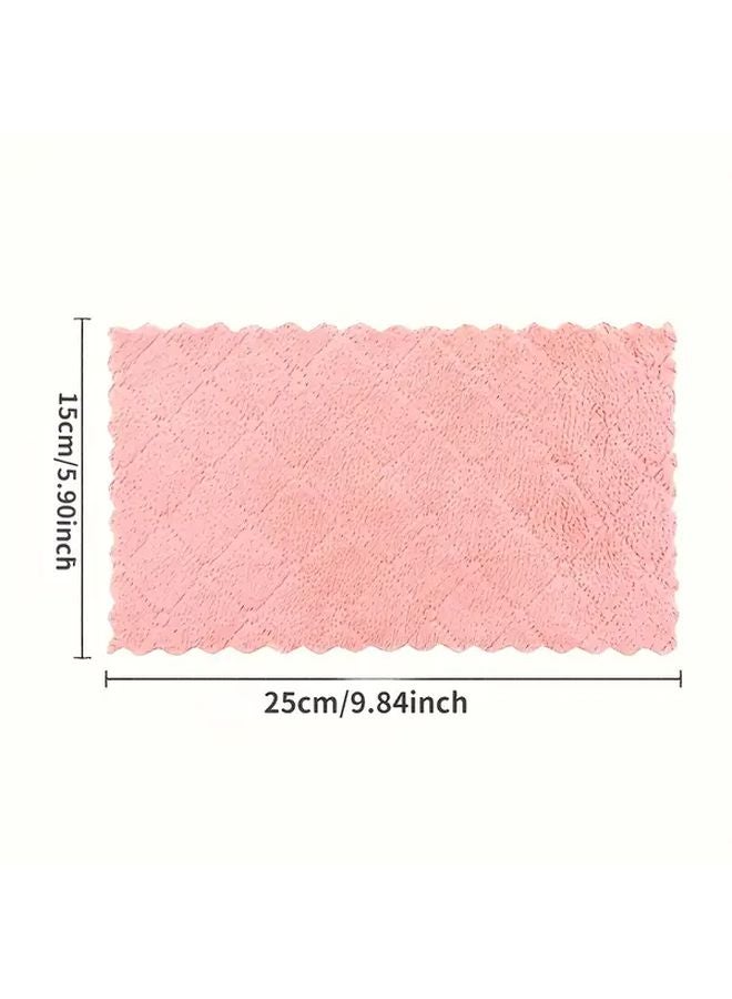 5pcs Microfiber Dish Cloths Double Sided Multi Purpose Kitchen Cleaning Towels Random Color - Image 3